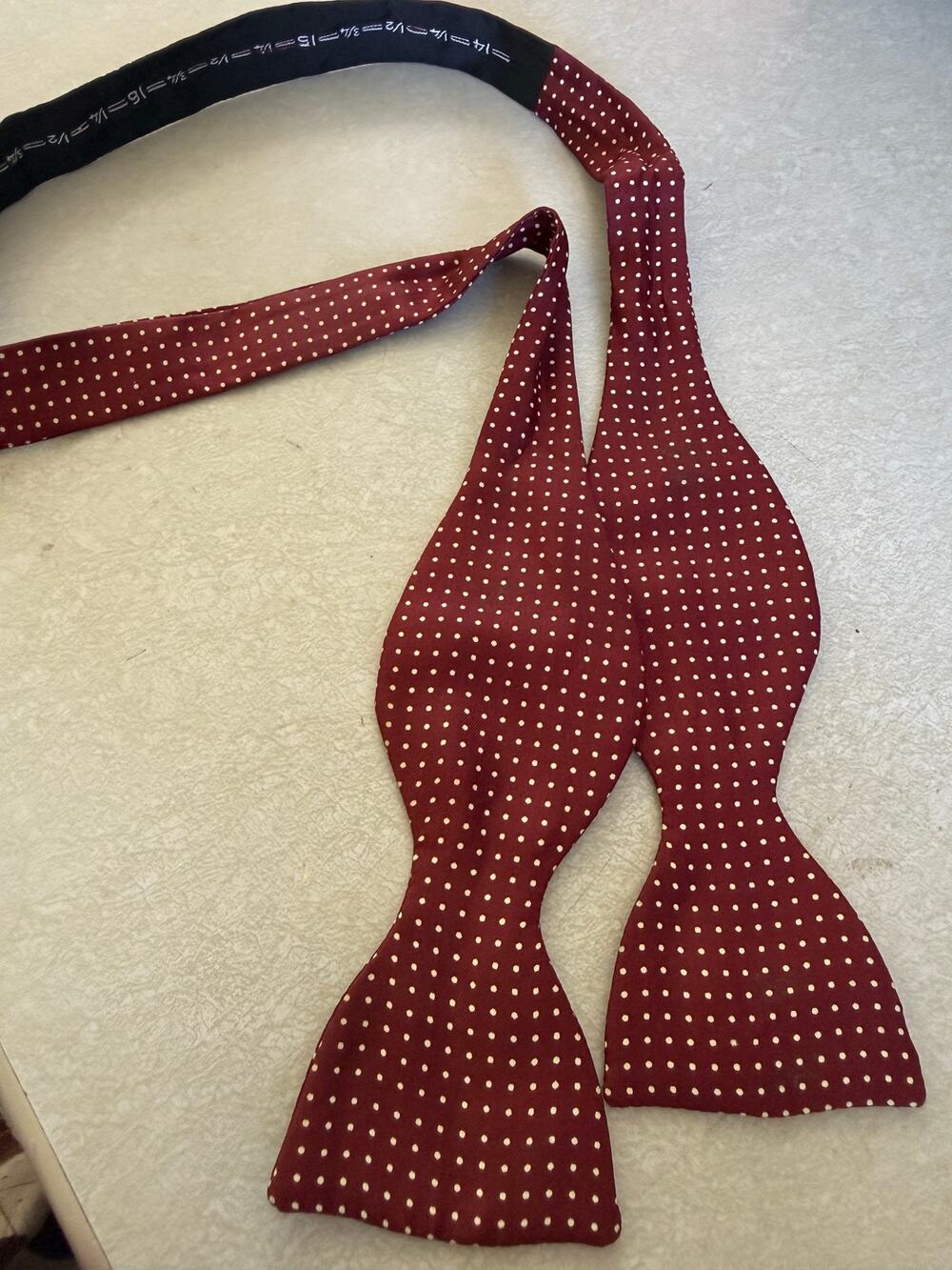 Vintage Hilditch & Key Polka Dot Silk Bow Tie London